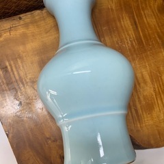 配送可能　青磁 花器 在銘　作家物 花瓶 花入 茶道具　華道具　骨董　古玩　古董　アンティーク　古道具　良品の画像
