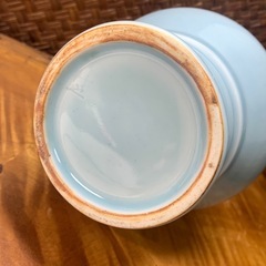 配送可能　青磁 花器 在銘　作家物 花瓶 花入 茶道具　華道具　骨董　古玩　古董　アンティーク　古道具　良品の画像