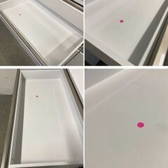 キッチンボード 幅120 ソフトクローズ モイス スライドテーブル ハイグロスホワイト木目 レンジ台 食器棚 中古家具 店頭引取歓迎 R9929の画像