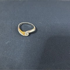 k18ホワイトゴールドとゴールド♡ダイヤ指輪♡11号の画像