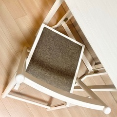 【セット】デスク チェア おりたたみ フォールディング 白 家具の画像