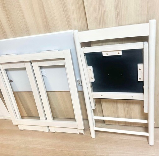 【セット】デスク チェア おりたたみ フォールディング 白 家具