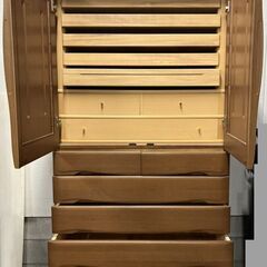 IMADA いまだ家具 大型 木製 和箪笥 天然木 着物収納 整理箪笥 チェスト 全国家具工業連合会 幅105cm×奥行58cm×高さ206cmの画像