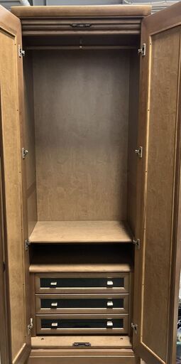 IMADA いまだ家具 大型 木製 ワードローブ 洋服タンス ミラー戸 天然木 ③ 全国家具工業連合会 幅72cm×奥行58cm×高さ