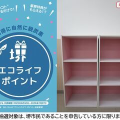 【堺市民限定】(2508-22) 3段カラーボックス（ピンク×ホワイト）2台の画像