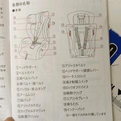 0818-319 レカロチャイルドシートの付属品４点(ヘッドサポート、股パッド、肩ベルトストラップ、カップホルダ)の画像