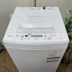 R487 ☀️ TOSHIBA 洗濯機 （洗濯4.5㎏) 19年製 AW-45M7 ⭐ 動作確認済 ⭐ クリーニング済の画像