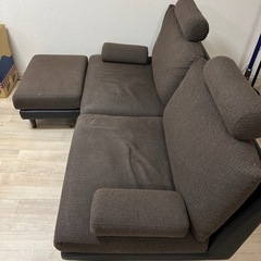 ロウヤ　ソファ　ブラウン　2シーター　オットマンの画像