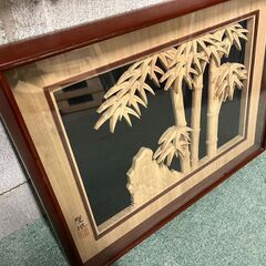 額装 木彫り 聖凰作 インテリア 額縁 幅64cm×高さ48cm×奥行6cmの画像