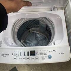 リサイクルショップどりーむ荒田店　No4392 洗濯機　激安洗濯機　ハイセンス　2020年製　4.5kg容量　外置き使用のため見た目は悪いですが動作は確認OKです♪の画像