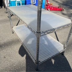 3段　スチールラック　棚　収納　便利　メタルラック　ポール径25㎜　W910×D460×H870　中古　③の画像