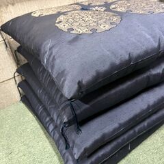 座布団 5枚セット ブルー 法事 集まり 催事 来客 法要 幅55cm×奥行60cm×高さ10cmの画像