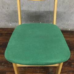 🔷🔶🔷ww2/72 北欧風 ダイニングチェア 布張り W42×D46×H76cm 木製 グリーン リビング ダイニング 店舗 ★直接引取歓迎🔷🔶🔷の画像