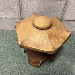 陶器製 置物 灯篭 灯籠 とうろう 庭先 和風 インテリア オブジェ 幅36cm×奥行36cm×高さ36cmの画像