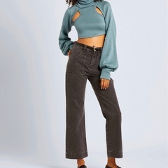 8byYOOX ニット　アンサンブル　2way ブルー　イタリア製　ハイネックの画像