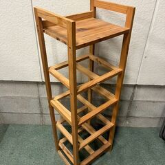 木製 シェルフ ラック 幅37cm×奥行31cm×高さ115cmの画像
