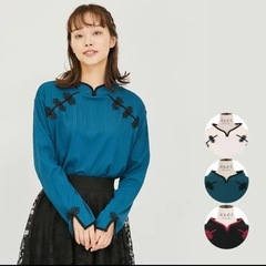 axes femmeアクシーズファム　チャイナ　マオカラートップス　ブラウスの画像