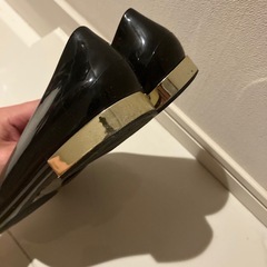 中古 レインシューズ 黒 24cm相当の画像