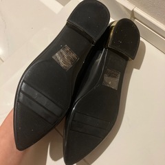 中古 レインシューズ 黒 24cm相当の画像