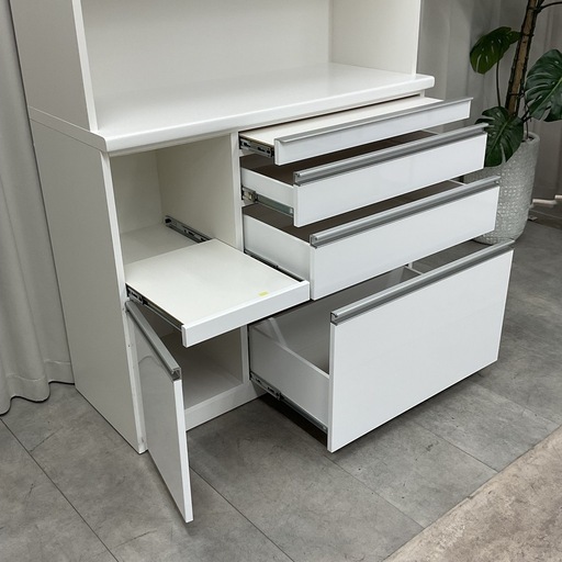 KH-44【新入荷　リサイクル品】松田家具　オープンキッチンボード　白