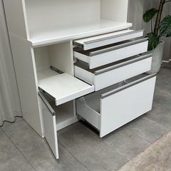 KH-44【新入荷　リサイクル品】松田家具　オープンキッチンボード　白の画像