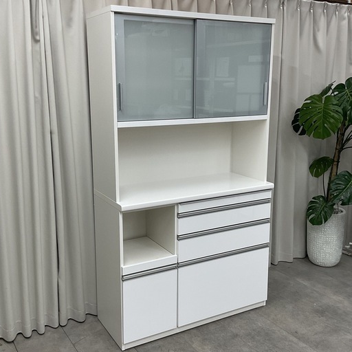 KH-44【新入荷　リサイクル品】松田家具　オープンキッチンボード　白