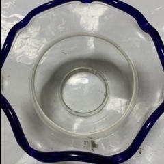 昭和レトロ　手拭きガラス フリル 金魚鉢 の画像
