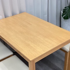 KH-45【新入荷　リサイクル品】ベンチダイニング4点セット　ナチュラルの画像