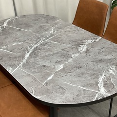 KH-46【新入荷　リサイクル品】ミリエル/スキッド　ダイニング5点セット　グレー×ブラウンの画像