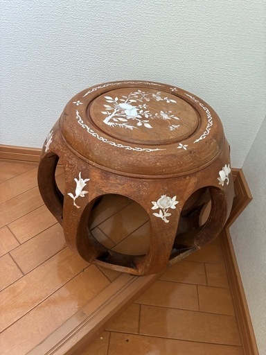 螺鈿細工 唐木造りの高級螺鈿象嵌　花台
