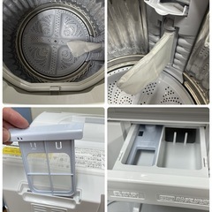 R424 ☀️ ジモティー限定特別価格！ 2024年製の高年式！ SHARP 洗濯乾燥機（洗濯6.5㎏ 乾燥：3.5㎏)  ES-T6HBK ⭐ 動作確認済 ⭐ クリーニング済の画像