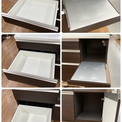 ジモティー限定価格！S287 ⭐ Pamouna パモウナ キッチンボード ソフトクローズ搭載 幅100cm USEDの画像