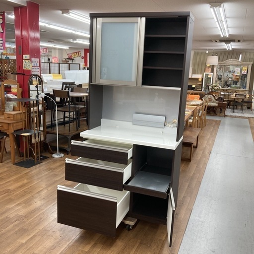 ジモティー限定価格！S287 ⭐ Pamouna パモウナ キッチンボード ソフトクローズ搭載 幅100cm USED
