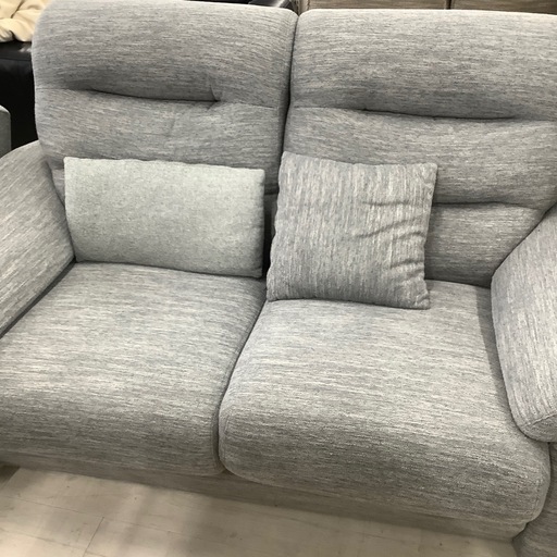 2人掛けソファー ロータイプ ファブリック ライトグレー 【トレファク