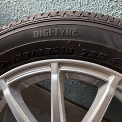 WEDS ウェッズ ジョーカーマスター2 14×4.5J +45 PCD100 4穴 バリ山 タイヤ付き 1本の画像