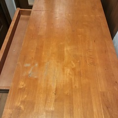 幅広120cm 木製デスク T-159 引き出し付きの画像