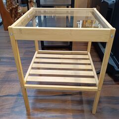 IKEA イケア　NESNA　ネスナ　サイドテーブル　ナチュラル　竹　サイズ（約）幅36×奥35×高45　　■近隣配送無料 買取GO‼　栄和店の画像