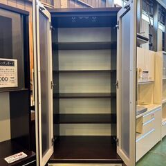 【愛品館八千代店】松田家具　2枚扉食器棚　590DBRの画像
