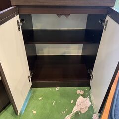 【愛品館八千代店】松田家具　2枚扉食器棚　590DBRの画像