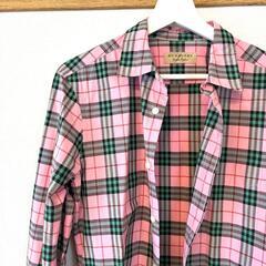 Burberry バーバリー チェック ピンク 長袖シャツ M 美品の画像