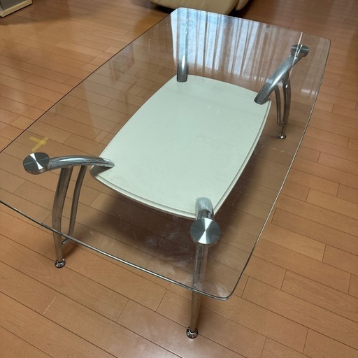 ガラステーブル　ローテーブル　