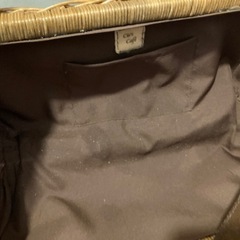 ブラウン かご ショルダーバッグの画像