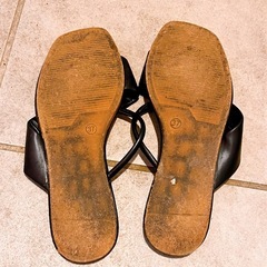 【USED】  レディース  ぺたんこミュール  黒  Mの画像