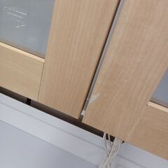 リユースのサカイ栃木店★ジモティ割あり★  食器棚 ホワイト×ベージュ W89.7×D42×H180 クリーニング済み TC10264の画像
