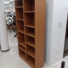 リユースのサカイ栃木店★ジモティ割あり★  本棚 ベージュ W89×D29.5×H179 クリーニング済み TC10267の画像