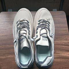新品 24.5cm レディース スニーカー グレー 厚底 男女兼用 シューズ 識別番号:【N271-S】の画像
