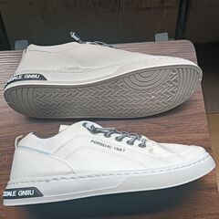 新品 24.5cm レディース スニーカー グレー 厚底 男女兼用 シューズ 識別番号:【N271-S】の画像