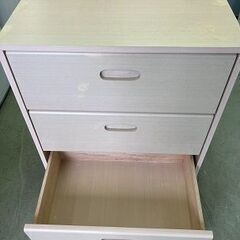 【リサイクルショップ　ピカソ　小松原】📦✨ 幅58cm カラーチェスト Mサイズ 3段 キャビネット ライトナチュラル ✨🏡★1880★の画像