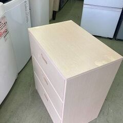 【リサイクルショップ　ピカソ　小松原】📦✨ 幅58cm カラーチェスト Mサイズ 3段 キャビネット ライトナチュラル ✨🏡★1880★の画像