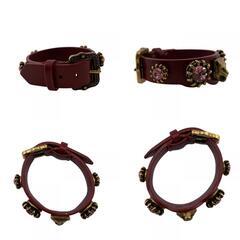 グッチ GUCCI バングル タイガーヘッド ビジュー ブレスレット レッドの画像